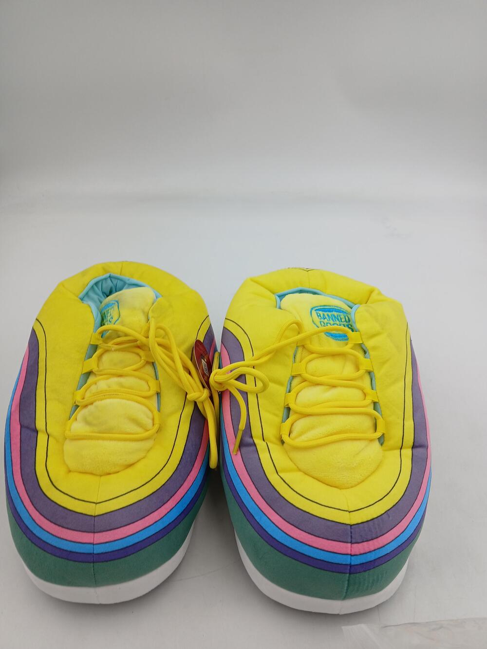 Banned Goods Rainbow Sneaker Slippers Shoes Mens Multicolor House Cozy One Size